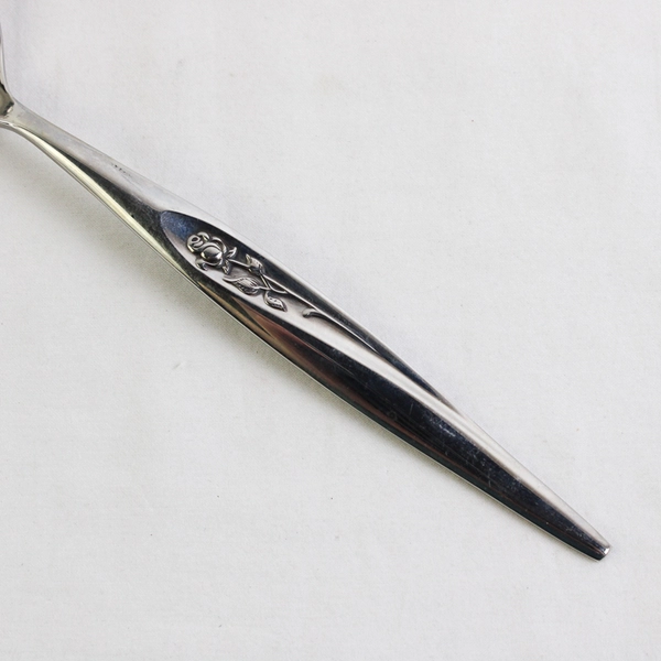 Lot of 2 VTG Sears Roebuck Tradition Gentle Rose Pattern Serving Spoons 8.5" SS