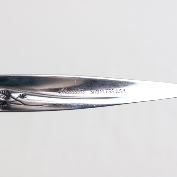 Lot of 2 VTG Sears Roebuck Tradition Gentle Rose Pattern Serving Spoons 8.5" SS