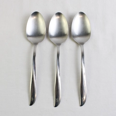 Lot of 3 Oneida Silver Twin Star Pattern Serving Spoons 8.5" Stainless