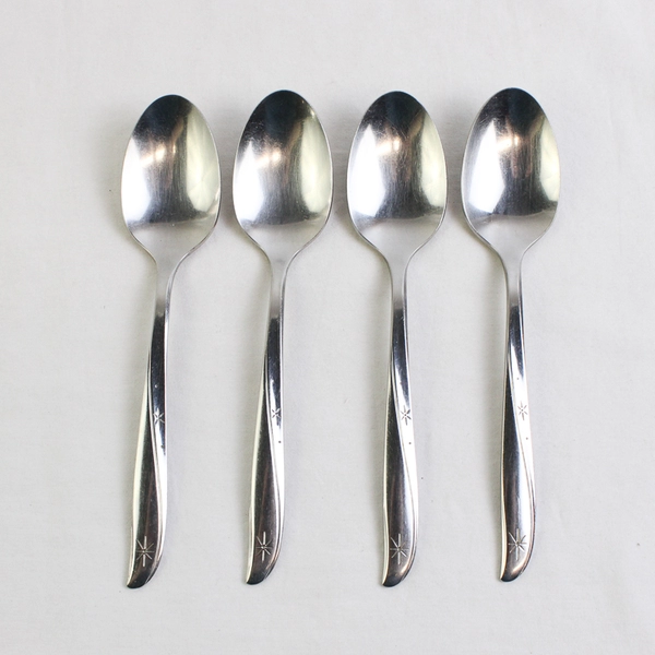 Lot of 4 Oneida Silver Twin Star Pattern Teaspoons 6.25" Stainless Steel