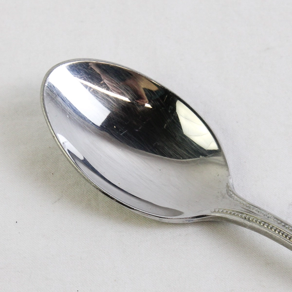 Towle Silver Beaded Antique-Engraved 18/8 Stainless Teaspoon 6.25" Good 