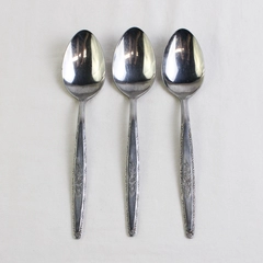 Lot of 3 Stylecraft SYF2 Pattern Oval Shaped Soup Spoons Stainless 7.25" Good