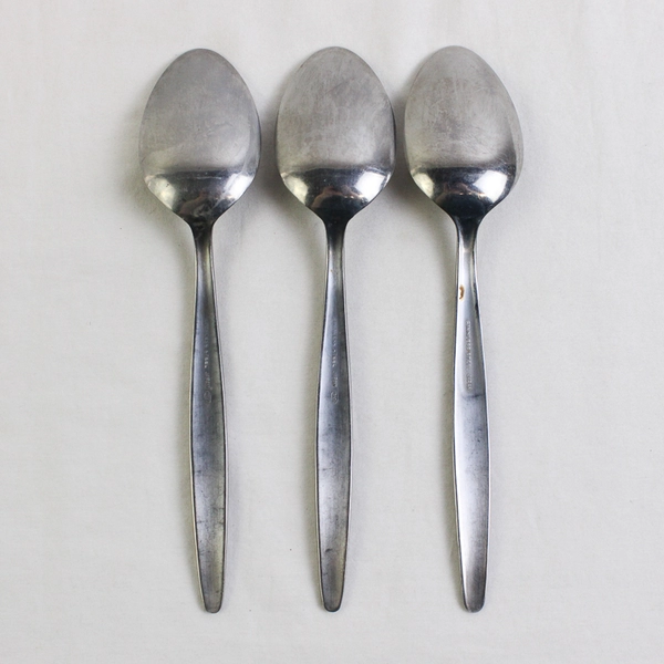 Lot of 3 Stylecraft SYF2 Pattern Oval Shaped Soup Spoons Stainless 7.25" Good