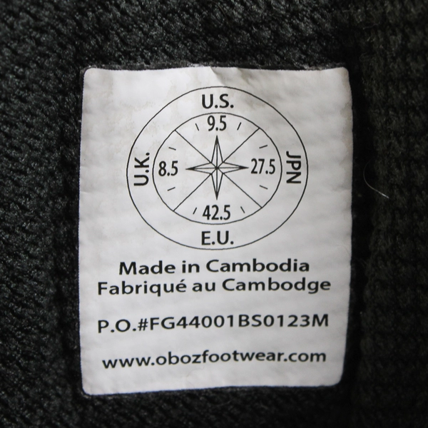 Oboz Katabatic Low Waterproof Hiking Shoes Gray/Black Men's Size 9.5