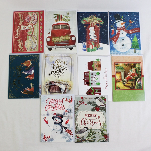 Large Lot of 63 Christmas Holiday Greeting Cards with Envelopes