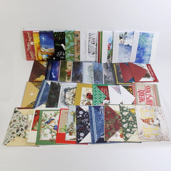 Large Lot of 63 Christmas Holiday Greeting Cards with Envelopes