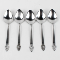 Lot Of 5 Oneida Silver Rogers Danish Court (Stainless) Flatware Soup Spoons 7"