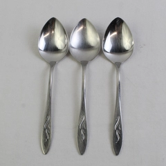Lot of 3 Oneida Oneidacraft Deluxe Ember Glow Stainless Oval Soup Spoons 6.75"