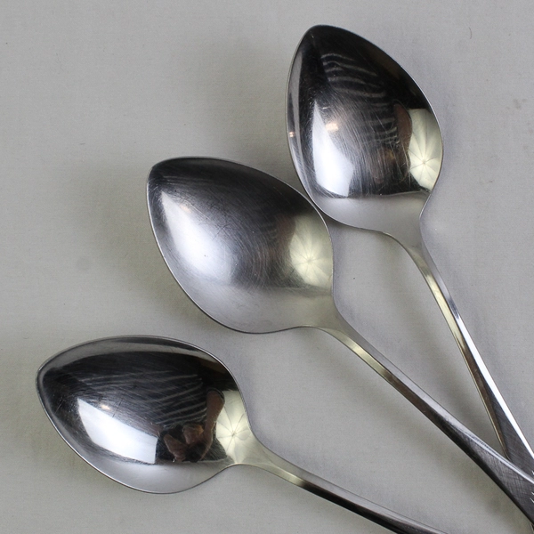 Lot of 3 Oneida Oneidacraft Deluxe Ember Glow Stainless Oval Soup Spoons 6.75"