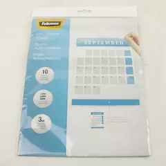 Fellowes Self-Adhesive Sheets, Letter Size, 3 mil, 10 Pack (CRC52215), Clear New