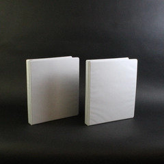Lot of 2 Unbranded White 3 Ring 1 Inch Durable View Binders with Pockets