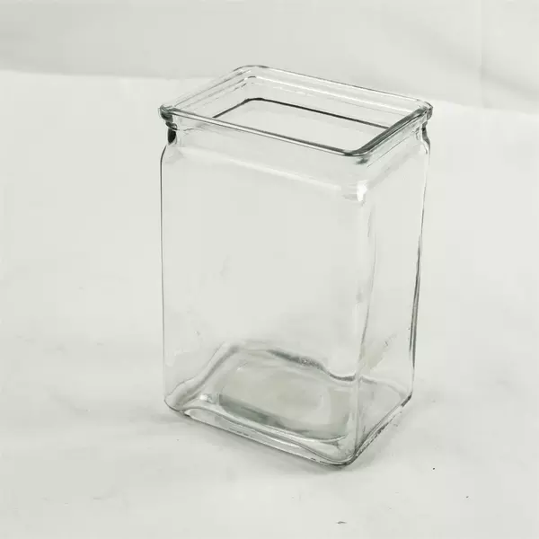 Clear Glass Cube Vase 3 x 3.75 x 6 in Modern Square Tabletop Decor
