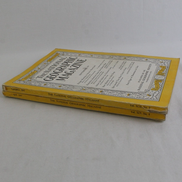 Vintage Lot of 2 National Geographic Magazines April & September 1947