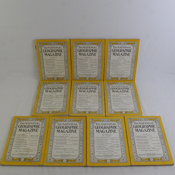 Vintage Lot of 10 National Geographic Magazines 1948 Missing Nov & Dec 