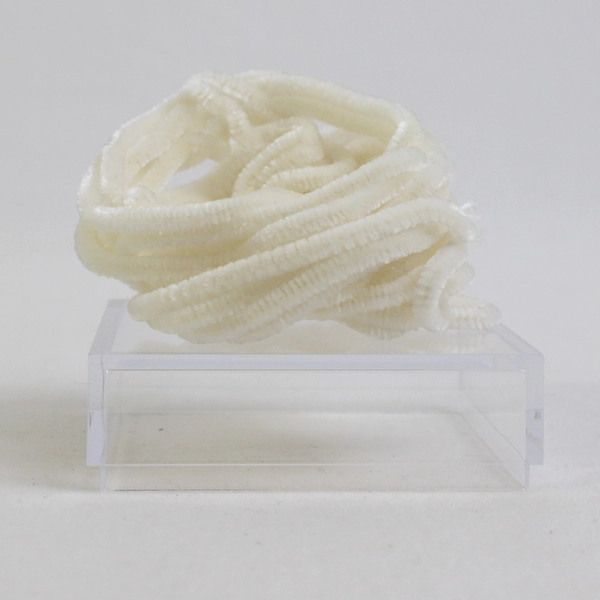 Au Ver a Soie Pure Silk Chenille Thread, 3 Yards White New 