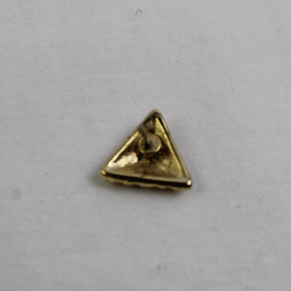 VTG Light Pink Enamel Gold-Tone Triangular Pierced Stud Earrings MISSING BACK