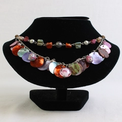 Unbranded Bright Multi-Colored Shell and Glass Beads 2 Strand Necklace