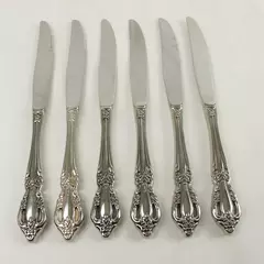 Set of 6 Oneida Raphael Stainless Hollow Handle Modern Dinner Knives 