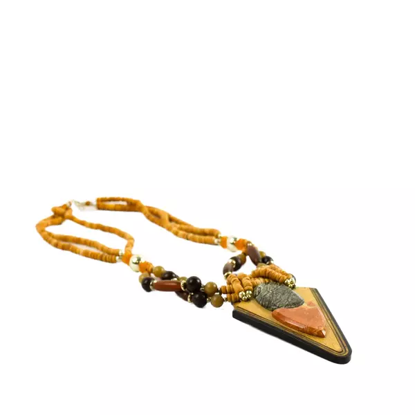 Lee Sands Multi-strand Necklace with Arrowhead Shaped Pendant with Stones