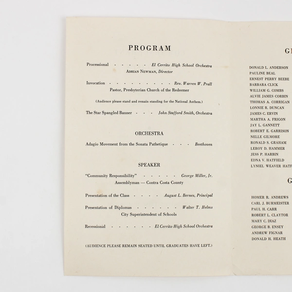 1948 Commencement Program Richmond Union Evening High School California 