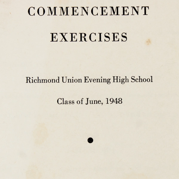 1948 Commencement Program Richmond Union Evening High School California 