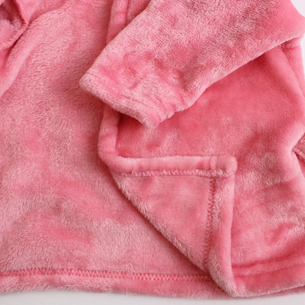 Hudson Baby Girl 0-9 Months Plush Pink Fox Animal Face Bathrobe