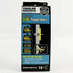 SNAPTOGGLE Heavy-Duty Drywall Toggle Bolt 3/16" Anchor PARTIAL SET 4pcs