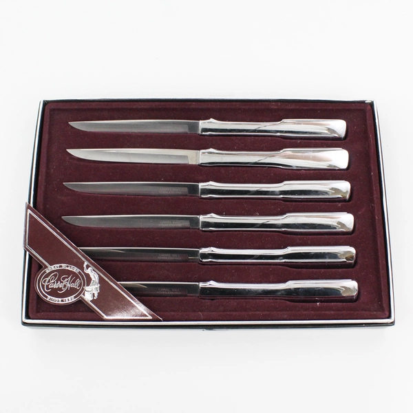 Set of 6 Vintage Carvel Hall Stainless Steak Knives  8.5" New Open Box