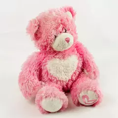 Build-A-Bear Pink White Heart Plush 16in Stuffed Animal