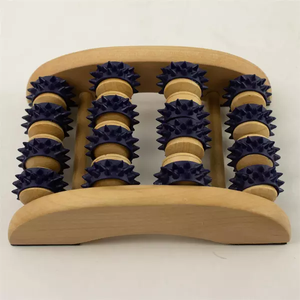 Wooden Foot Massager with Rollers Natural Wood Foot Roller