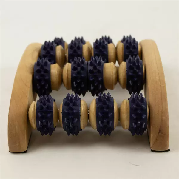 Wooden Foot Massager with Rollers Natural Wood Foot Roller