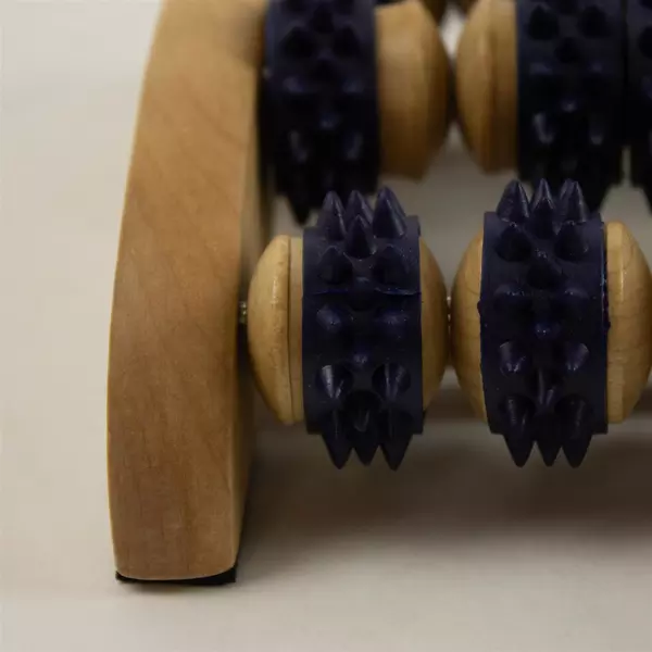 Wooden Foot Massager with Rollers Natural Wood Foot Roller