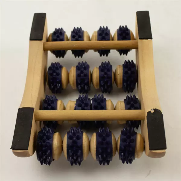 Wooden Foot Massager with Rollers Natural Wood Foot Roller