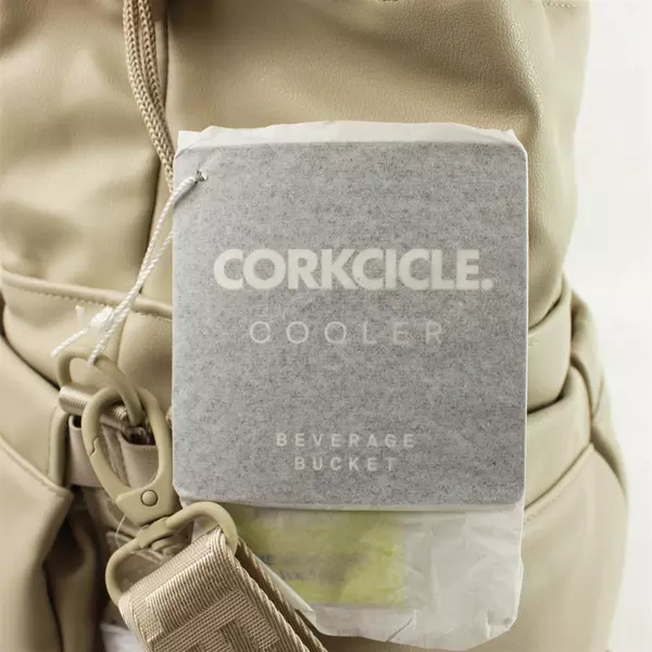 Corkcicle Insulated Beverage Bucket Cooler Bag Beige NWT Portable Ice Bucket