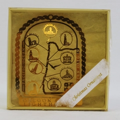 Oregon Coast Lighthouses Ornament Gold Colored Brass 3D in Box