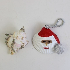 Lot of 2 Hand Painted Seashell Ornaments