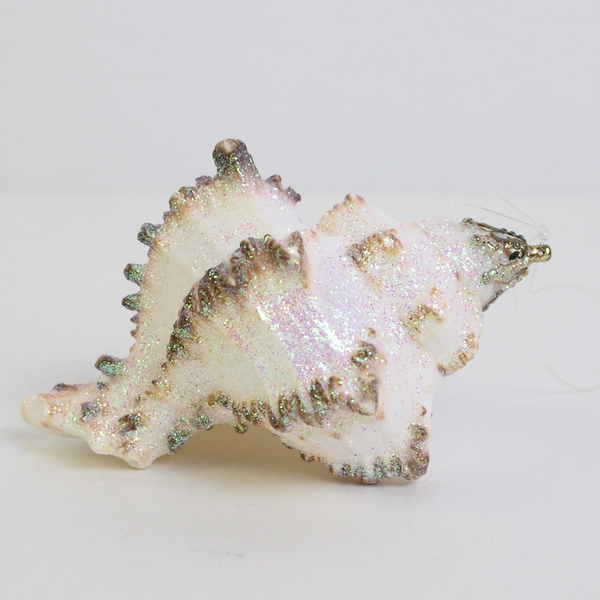 Lot of 2 Hand Painted Seashell Ornaments