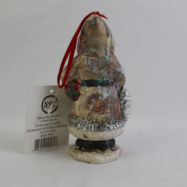 St. Nicholas/Santa Hanging Ornament with Tinsel, SPC Brand DOU/495 with Tag