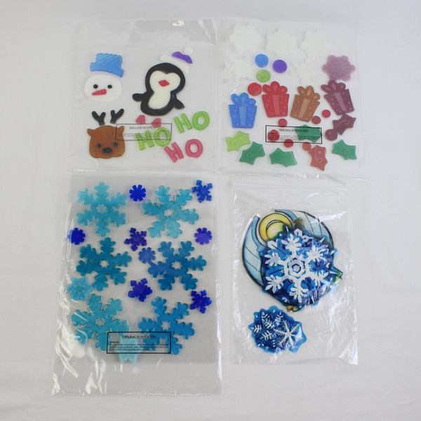 Lot of Assorted Window Gel Clings Christmas Décor, Open Packages