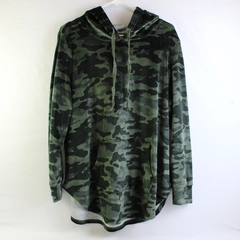 Unbranded Women's XL Green Camo Soft Velour Hoodie Sweater
