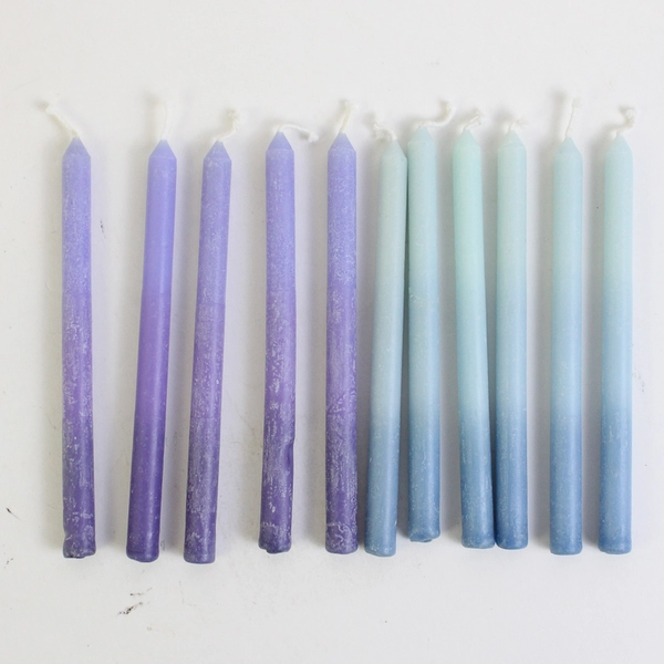 Lot of 24 Slim Multicolored Candles 4.5" Tall