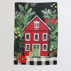 Small Colorful Christmas House Flag, J. Brinley/Studio M