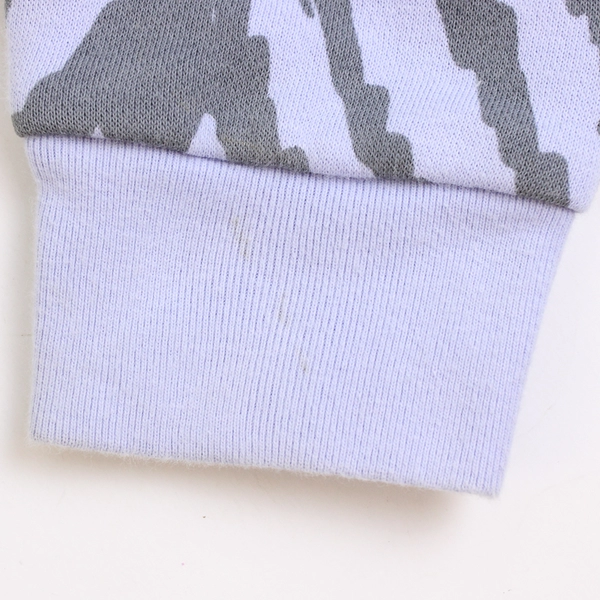 Adidas Juniors M (10-12) Lilac Zebra Print Logo Pullover Hoodie Sweatshirt