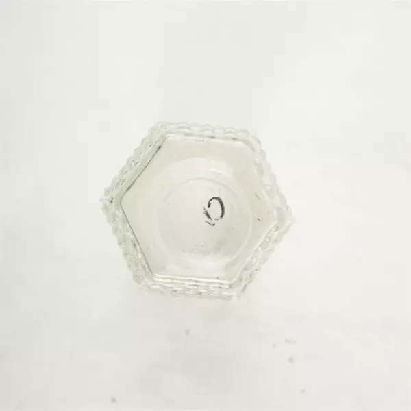 Vintage Hoosier Glass 5.5" Diamond Point 6-Sided Vase #4071 Collectible