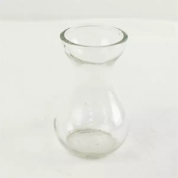Clear Glass Hourglass Vase 5.75 in Small Tabletop Decorative Bud Vase