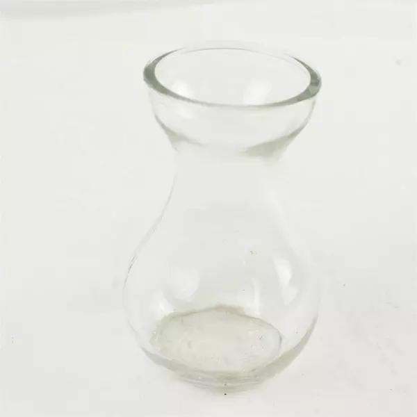 Clear Glass Hourglass Vase 5.75 in Small Tabletop Decorative Bud Vase