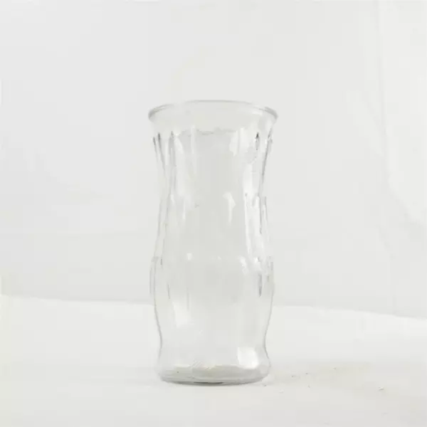 Vintage Brody Co Clear Etched Glass Feather Wheat Stalk Vase