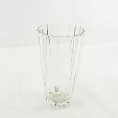 Clear Glass Vase 10" Heavy Flared Rim Faceted Base