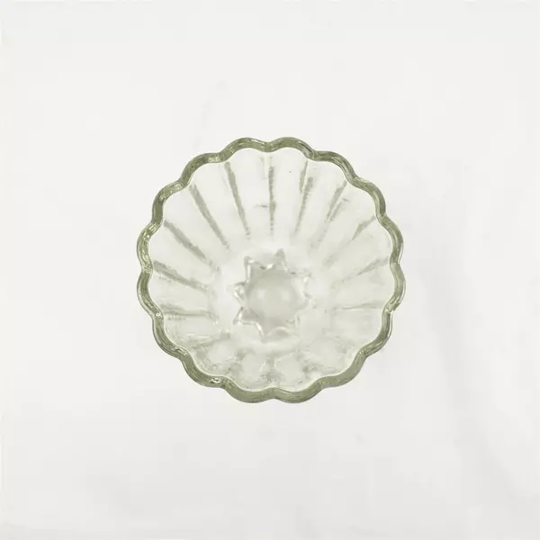 Clear Glass Vase 10" Heavy Flared Rim Faceted Base