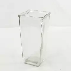 Clear Glass Square Tapered Vase 9.25in Modern Minimalist Floral